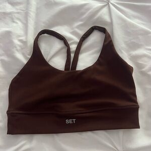 Women's Brown Set Active Sports Bra